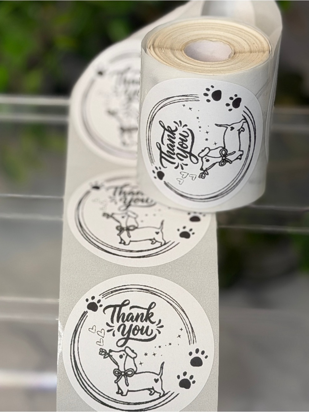 200 Dachshund Thank You Stickers 2” Round Paw Print Small Business Labels